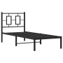 Estructura de cama con cabecero metal negro 75x190 cm de vidaXL, Camas y somieres - Ref: Foro24-374231, Precio: 63,99 €, Desc...