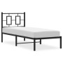 Estructura de cama con cabecero metal negro 75x190 cm de vidaXL, Camas y somieres - Ref: Foro24-374231, Precio: 63,99 €, Desc...