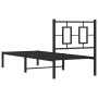 Estructura de cama con cabecero metal negro 75x190 cm de vidaXL, Camas y somieres - Ref: Foro24-374231, Precio: 63,99 €, Desc...