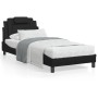 Bed frame with headboard black synthetic leather 90x200 cm by vidaXL, Beds and slatted bases - Ref: Foro24-3208068, Price: 13...