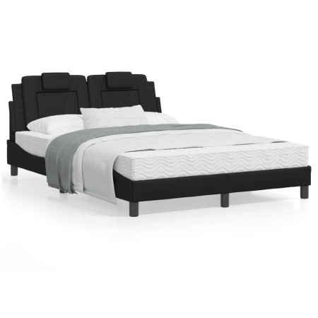 Bed frame with headboard black synthetic leather 120x200cm by vidaXL, Beds and slatted bases - Ref: Foro24-3208082, Price: 17...