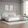 White synthetic leather headboard bed frame 200x200 cm by vidaXL, Beds and slatted bases - Ref: Foro24-3208118, Price: 211,05...