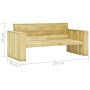 Banco de jardín madera de pino impregnada 179 cm de vidaXL, Bancos de jardín - Ref: Foro24-49037, Precio: 131,71 €, Descuento: %