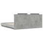 Concrete gray engineered wood bed with headboard 160x200 cm by vidaXL, Beds and slatted bases - Ref: Foro24-3209908, Price: 2...