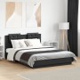 Bed frame with black engineered wood headboard 135x190 cm by vidaXL, Beds and slatted bases - Ref: Foro24-3209955, Price: 185...