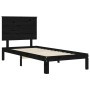 Estructura de cama individual con cabecero madera maciza negro de vidaXL, Camas y somieres - Ref: Foro24-3193625, Precio: 107...