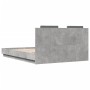 Concrete gray engineered wood bed with headboard 120x200 cm by vidaXL, Beds and slatted bases - Ref: Foro24-3209929, Price: 1...