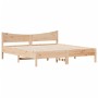 Bed frame with solid pine wood headboard 180x200 cm by vidaXL, Beds and slatted bases - Ref: Foro24-3216360, Price: 171,53 €,...