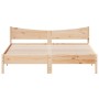 Bed frame with solid pine wood headboard 180x200 cm by vidaXL, Beds and slatted bases - Ref: Foro24-3216360, Price: 171,53 €,...