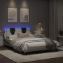 Bed frame with LED black white synthetic leather 120x200 cm by vidaXL, Beds and slatted bases - Ref: Foro24-3214014, Price: 1...