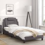 Bed frame with LED lights gray synthetic leather 80x200 cm by vidaXL, Beds and slatted bases - Ref: Foro24-3213983, Price: 15...