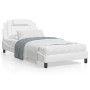 Estructura cama con luces LED cuero sintético blanco 100x200 cm de vidaXL, Camas y somieres - Ref: Foro24-3214002, Precio: 15...