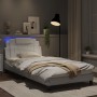 Bed frame with LED lights white synthetic leather 100x200 cm by vidaXL, Beds and slatted bases - Ref: Foro24-3214002, Price: ...