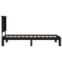 Estructura de cama individual con cabecero madera maciza negro de vidaXL, Camas y somieres - Ref: Foro24-3193625, Precio: 107...