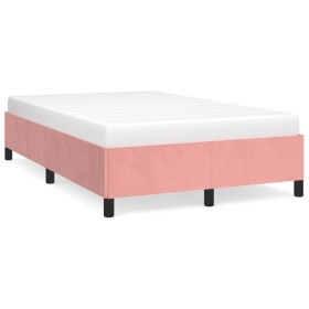 Pink velvet bed frame 120x190 cm by vidaXL, Beds and slatted bases - Ref: Foro24-379533, Price: 114,43 €, Discount: %