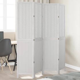 4-panel solid Paulownia wood room divider screen in white. by vidaXL, Room dividers - Ref: Foro24-358722, Price: 111,99 €, Di...