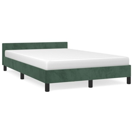 Estructura cama con cabecero terciopelo verde oscuro 120x190 cm de vidaXL, Camas y somieres - Ref: Foro24-379550, Precio: 110...