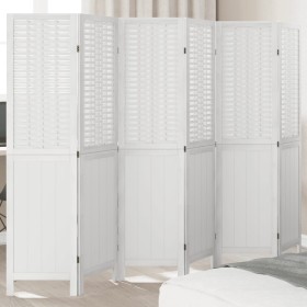 6-panel solid Paulownia wood white room divider by vidaXL, Room dividers - Ref: Foro24-358729, Price: 130,99 €, Discount: %