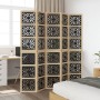 Solid Paulownia wood 5-panel room divider screen in brown-black by vidaXL, Room dividers - Ref: Foro24-358807, Price: 145,39 ...