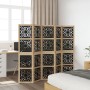 Solid Paulownia wood 5-panel room divider screen in brown-black by vidaXL, Room dividers - Ref: Foro24-358805, Price: 125,03 ...