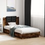 Bed frame headboard LED lights smoked oak 75x190 cm by vidaXL, Beds and slatted bases - Ref: Foro24-3210070, Price: 159,26 €,...