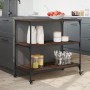 Kitchen cart made of brown oak wood, 102x50x95 cm. by vidaXL, Kitchen and dining carts - Ref: Foro24-842325, Price: 92,13 €, ...