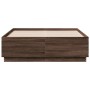 Bed frame with LED lights brown oak wood 140x190 cm by vidaXL, Beds and slatted bases - Ref: Foro24-3209645, Price: 166,19 €,...