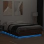 Bed frame with LED lights oak brown wood 120x200 cm by vidaXL, Beds and slatted bases - Ref: Foro24-3209624, Price: 176,77 €,...