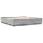 Estructura cama con luces LED madera gris Sonoma 180x200 cm de vidaXL, Camas y somieres - Ref: Foro24-3209595, Precio: 196,46...