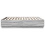 Estructura cama con luces LED madera gris Sonoma 180x200 cm de vidaXL, Camas y somieres - Ref: Foro24-3209595, Precio: 196,46...