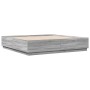 Estructura cama con luces LED madera gris Sonoma 180x200 cm de vidaXL, Camas y somieres - Ref: Foro24-3209595, Precio: 196,46...