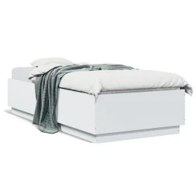 Estructura de cama madera de ingeniería blanca 90x200 cm de vidaXL, Camas y somieres - Ref: Foro24-3209723, Precio: 119,03 €,...