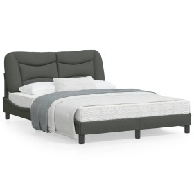 Estructura de cama con luces LED tela gris oscuro 120x200 cm de vidaXL, Camas y somieres - Ref: Foro24-3213691, Precio: 198,9...