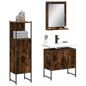 3-piece bathroom furniture set made of smoked oak plywood by vidaXL, Bathroom furniture - Ref: Foro24-3214346, Price: 155,64 ...