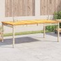 Synthetic rattan garden table with acacia wood in beige, measuring 180x90x75 cm. by vidaXL, Garden tables - Ref: Foro24-36628...