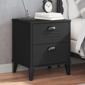 VIKEN black engineered wood bedside table by vidaXL, Nightstands - Ref: Foro24-374909, Price: 62,99 €, Discount: %