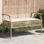 Garden bench with beige synthetic rattan cushion and acacia wood by vidaXL, garden benches - Ref: Foro24-366257, Price: 110,3...