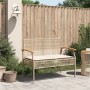 Garden bench with beige synthetic rattan cushion and acacia wood by vidaXL, garden benches - Ref: Foro24-366257, Price: 110,3...