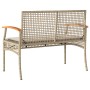 Garden bench with beige synthetic rattan cushion and acacia wood by vidaXL, garden benches - Ref: Foro24-366257, Price: 110,3...