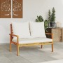 Garden sofa bench with solid acacia wood and cushions, 120 cm. by vidaXL, Modular outdoor sofas - Ref: Foro24-366378, Price: ...