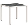 Mesa de jardín superficie de vidrio ratán PE blanco 90x90x75 cm de vidaXL, Mesas de jardín - Ref: Foro24-368123, Precio: 105,...