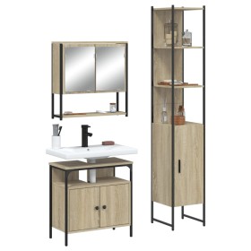 3-piece bathroom furniture set made of Sonoma oak plywood. by vidaXL, Bathroom furniture - Ref: Foro24-3214676, Price: 209,32...