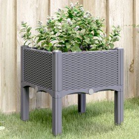 Jardinera con patas PP gris 40x40x42 cm de vidaXL, Maceteros y jardineras - Ref: Foro24-367886, Precio: 31,99 €, Descuento: %