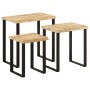 Set of 3 stackable tables with natural solid mango wood edge by vidaXL, Side tables - Ref: Foro24-372762, Price: 151,27 €, Di...