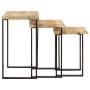 Set of 3 stackable tables with natural solid mango wood edge by vidaXL, Side tables - Ref: Foro24-372762, Price: 151,27 €, Di...