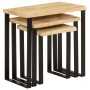 Set of 3 stackable tables with natural solid mango wood edge by vidaXL, Side tables - Ref: Foro24-372762, Price: 151,27 €, Di...