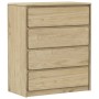 Cajonera SAUDA madera maciza de pino color roble 76,5x39x91 cm de vidaXL, Cajoneras - Ref: Foro24-377595, Precio: 141,42 €, D...