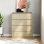 SAUDA solid pine wood chest of drawers in oak color 76.5x39x91 cm by vidaXL, Drawers - Ref: Foro24-377595, Price: 141,42 €, D...