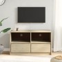 TV stand SAUDA made of solid pine wood in oak color 99x43x55 cm by vidaXL, TV Furniture - Ref: Foro24-377597, Price: 115,25 €...