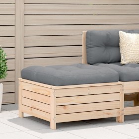 Gartenhocker mit Kissen aus massivem Zirbenholz von vidaXL, Outdoor-Sofas - Ref: Foro24-844926, Preis: 72,99 €, Rabatt: %